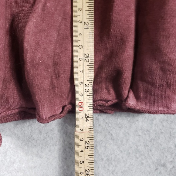 POL Burgundy Mixed Media Ribbed Boho Top S NWT Oversized Crochet Boho Lagenlook - Picture 8 of 11